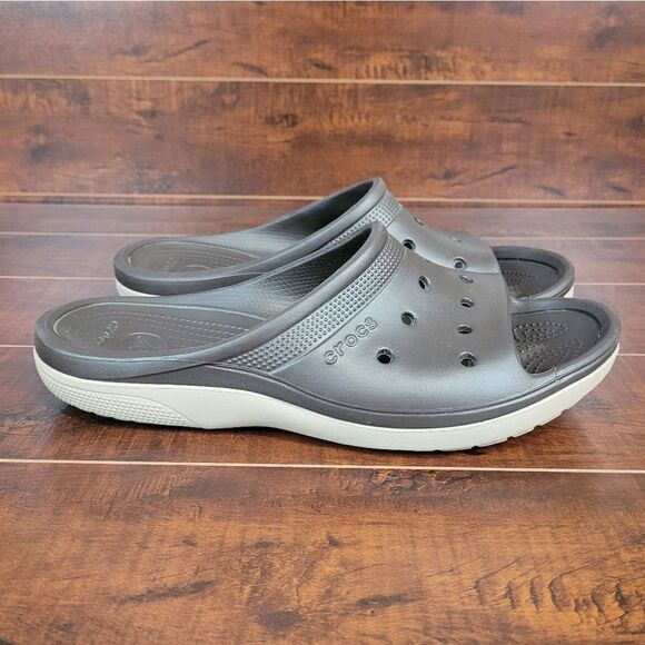 Crocs Classic Slide Sandals Brown Tan Mens Size 12 - Picture 3 of 10